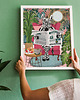 plakaty Plakat Zebra w tropikalnym salonie 1