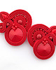 kolczyki soutache Czerwone małe kolczyki soutache 5