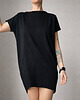 sukienki midi damskie Sukienka tshirt oversize Czarna Kieszenie 2