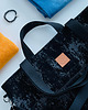 torby na ramię Duża torba z jeansu powlekanego welurem "Mili Weekend Bag" - czarna 2