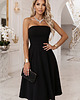 sukienki midi damskie 641-5 VIVIENNE gorsetowa rozkloszowana sukienka midi z paskiem - czarna 8