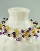 bransoletki z kamieni naturalnych Cytryn, granat i ametyst - srebrna bransoletka 1