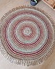 dywany Okrągły dywan ze sznurka Mexican - 120 cm szałwia/bordo/karmel/ciepły beż 2