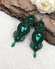 kolczyki soutache Orina kolczyki sutasz zielone długie wieczorowe z kryształami 2