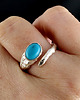 pierścionki srebrne Pierścionek Regulowany z turkusem w srebrze 2