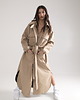 płaszcze damskie Parka Longline Collar Oversize mocca 8