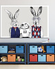 obrazy i plakaty do pokoju dziecięcego OBRAZ NA PŁÓTNIE -"Rodzina Królików" 120x80cm 3