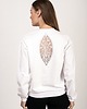bluza bez kaptura damska DRES DARYA ażurowy biało/czarny 1