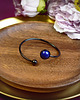 bransoletki z żywicy Elastyczna elegancka stalowa czarna bransoletka  - lapis lazuli 2