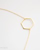 złote naszyjniki 16k Gold Plated Hexagon Necklace 5