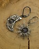 kolczyki wire wrapping Asymetryczne kolczyki księżyc i słońce labradoryt wire wrapping 2