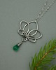 wisiory Wisiorek kwiat lotosu zielony onyks wire wrapping 2