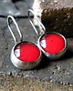 kolczyki wire wrapping mocna świetlista czerwień - kolczyki 1