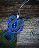 wisiory Peacock eye- wisior soutache z piórami 2