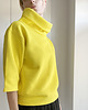 bluza bez kaptura damska Bluza golf rękaw do łokcia żółta 1