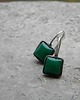 kolczyki wire wrapping Zielony kwadracik - kolczyki 3