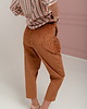 spodnie materiałowe damskie Bawełniane sztruksowe spodnie, CHESTNUT 1