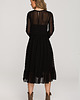 sukienki midi damskie Sukienka szyfonowa z falbaną-czarna(S-319) 1