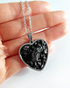 wisiory Czarny turmalin serce naszyjnik 2
