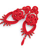 kolczyki soutache Czerwone wieczorowe kolczyki soutache 4