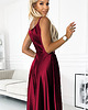 sukienki maxi damskie 299-13 CHIARA elegancka maxi satynowa suknia na ramiączkach - bordowa 6