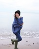 swetry damskie  Sweter handmade oversize  blue z wełną 3