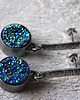 kolczyki wire wrapping -agat druzy- 3