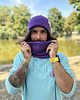 czapki damskie Męska czapka beanie z bawełny logo kolorowe Fiolet 4