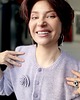 kardigany damskie Kardigan z różą z baby alpaki i wełny jagnięcej, liliowy 4