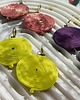 kolczyki soutache Kolczyki koła pudrowy róż ze złotem lekkie 3