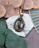 wisiory Miedziany wisiorek wire wrapping z jaspisem Coffee Bean #534 2