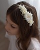 wianki komunijne Opaska na głowę z białych stabilizowanych i suszonych kwiatów 4