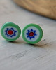 kolczyki wire wrapping niebieskie gwiazdki - sztyfty 2