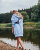 bluza z kapturem damska Bluza rozpinana LUZAK błękitny 7