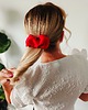 spinki i klamry do włosów Scrunchie spinka klamra jedwabna płomienna czerwień 4