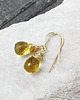 kolczyki pozłacane Kolczyki pozłacane srebro kwarc cytrynowe wire wrapping 1
