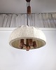 lampy wiszące Duńska lampa sufitowa z drewna tekowego od Domus, lata 70. 1