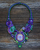 kolie Naszyjnik Soutache z fioletową ważką 1