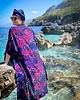 sukienki midi damskie KIMONO róż/ szlafrok / kopertowa sukienka, autorski wzór rybki 100% wiskoza 8