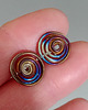 kolczyki wire wrapping Tytanowy wir- rainbow kolczyki 2