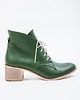 botki damskie BOTKI NA 5 CM KLOCKU - SKÓRA NATURALNA - MODEL 482 - KOLOR CIEMNY ZIELONY 1