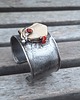 bransoletki wire wrapping Krzemień pasiasty i koral  - bransoletka regulowana 1