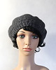 czapki damskie Grafit - beret zrobiony na drutach 2