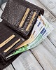 portfele damskie Portfel damski skórzany mały brązowy croco w orientacji poziomej z RFID 7