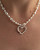 srebrne naszyjniki Naszyjnik Serce Otulenie perły 1