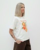t-shirt damskie Bawełniany t-shirt o swobodnym kroju z modnym printem 1