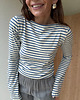 bluzki z długim rękawem damskie Longsleeve Sense blue stripes bawełna 1