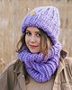 czapki damskie Fioletowa wełniana czapka PERUVIAN WOOLY 6