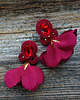 kolczyki soutache Bordowe kolczyki soutache z kwiatami 2