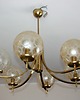 lampy wiszące Żyrandol vintage lata 70. Mosiądz, aluminium i szkło 6x E14 9